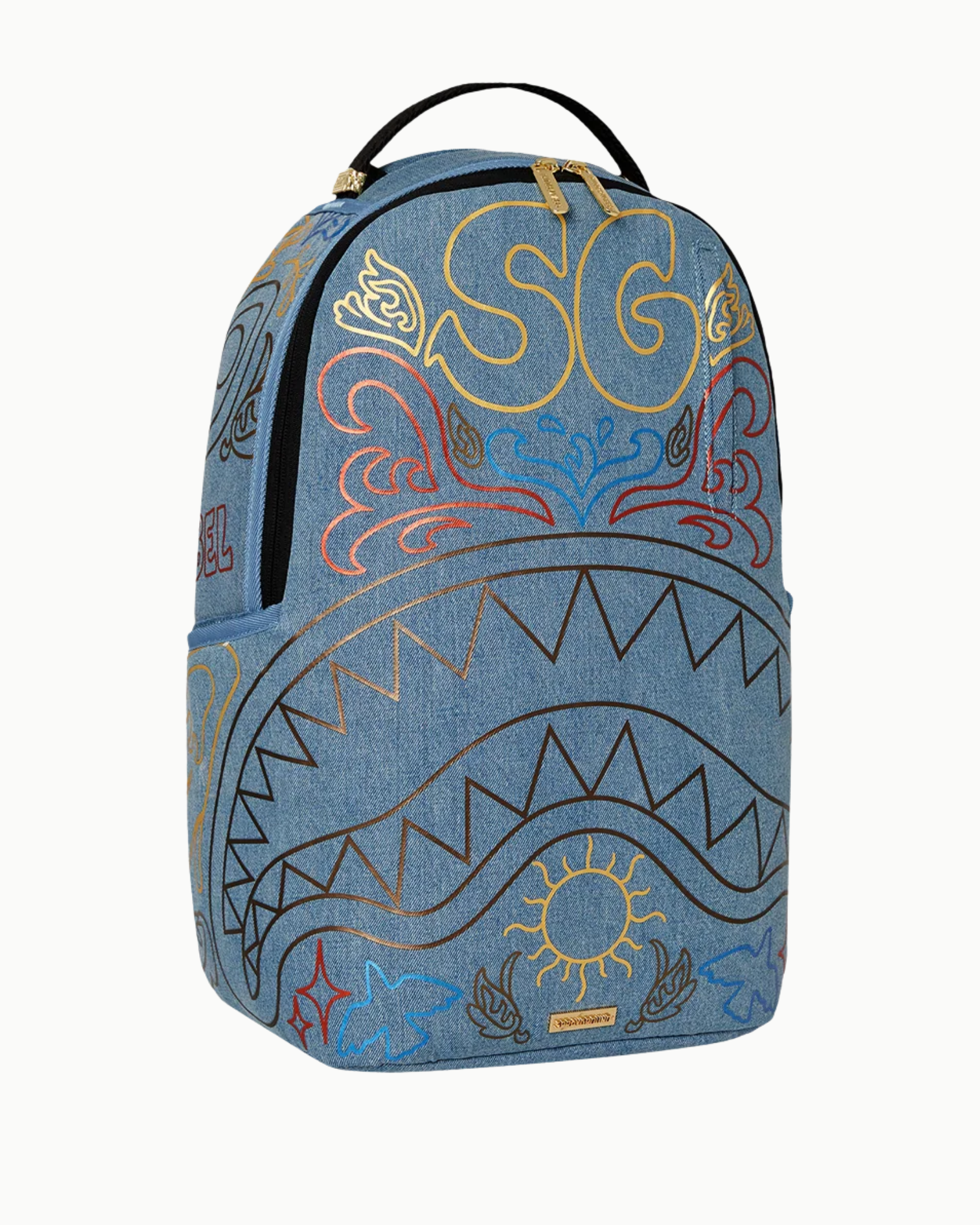 DENIM SHARK BITE BACKPACK