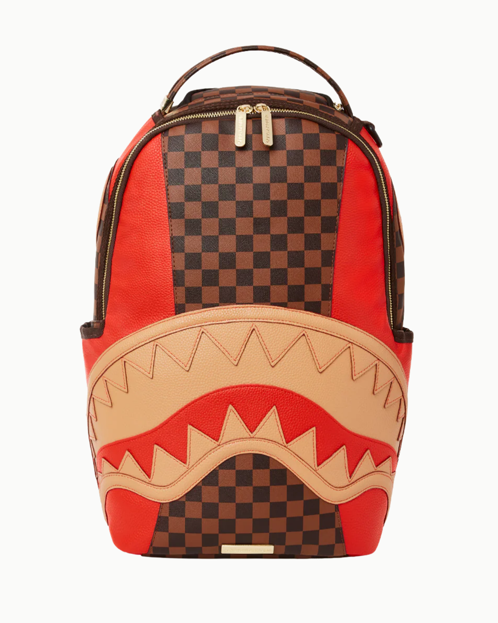 CHECKERED SHARK RED/BROWN BACKPACK