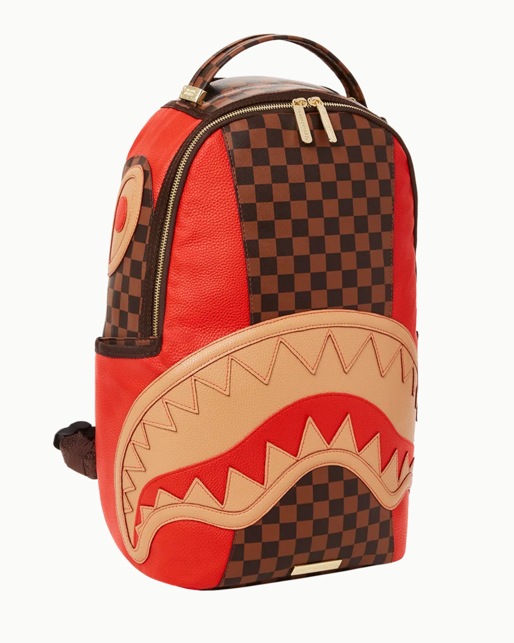 CHECKERED SHARK RED/BROWN BACKPACK